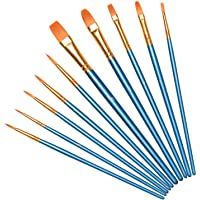 Vicloon Pinceles para Pintura- 10 Piezas of Pinceles de Nylon para acuarela- óleo- cara- dibujo de líneas- Set de…